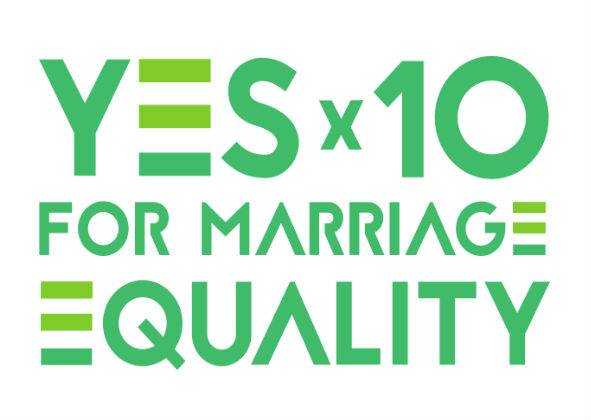 YESX10 for marriage equality logo